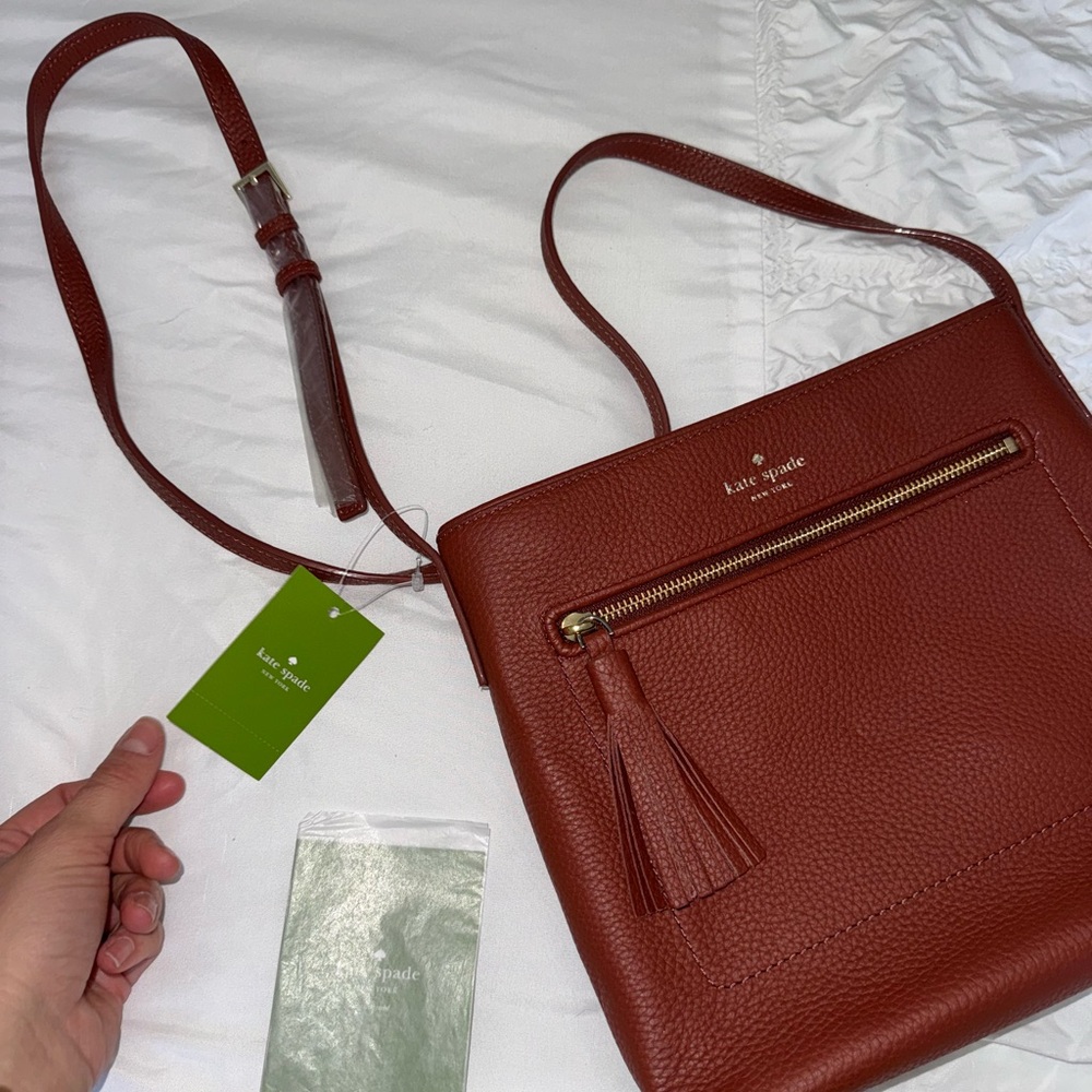 Kate Spade Reddish Brown Leather Crossbody Bag - Chester Street Dessi NWT - Picture 8 of 13